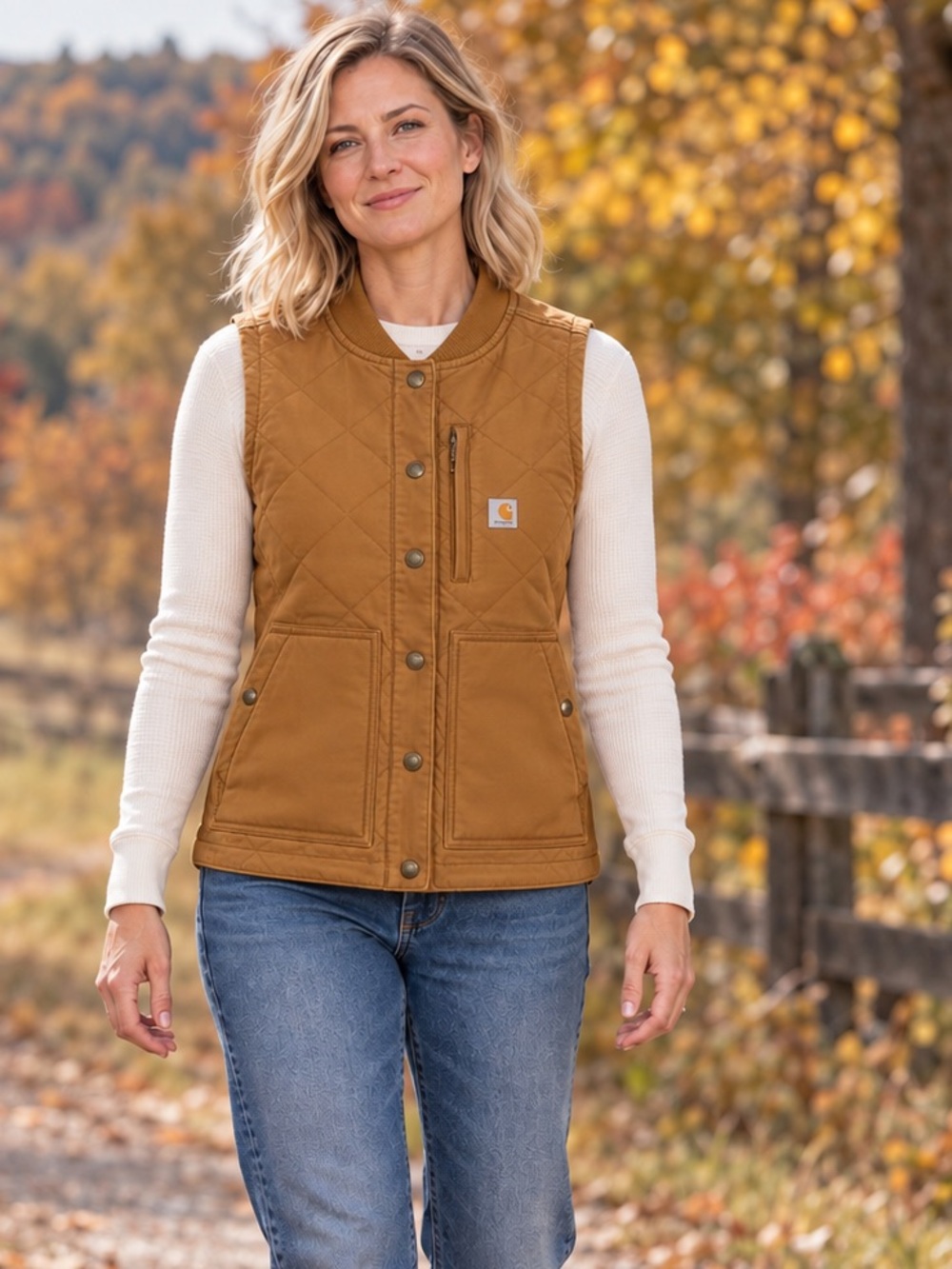Carhartt Women’s Rugged Flex Brown Quilted Insulated Vest Size Medium